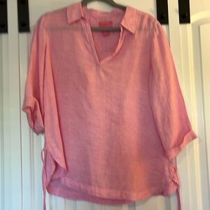 Blouse linen pink